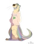  animal_genitalia bottomless clothed clothing feral haswell hoodie hyper invalid_background invalid_tag mammal mustelid nude otter otterlike sheath solo 