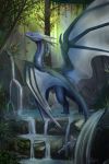  deviant-soulmates dragon female feral forest illustration scales scalie tree 