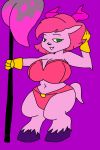  activision anthro big_breasts breasts butt caprine clothing female fur gloves goat green_eyes hair hooves humanoid invalid_tag mammal paintbrush pink_fur pink_hair portalmasterdan64 satyr seductive simple_background skylanders skylanders_superchargers splat splat_(skylanders) thick_thighs 