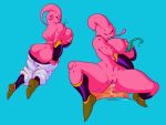  anal anal_penetration big_breasts big_butt breasts butt cum cum_in_ass cum_inside cyan_background female hi_res humanoid long_tongue majin majin_buu male male/female nipples not_furry penetration rube tongue 