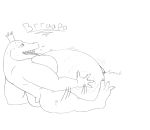  anthro belly big_belly burping crocodilian donkey_kong_(series) greyscale king_k_rool kremling male male_pred monochrome nintendo nude reptile scalie sharp_teeth simple_background solo teeth unknown_artist video_games vore white_background 