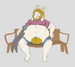  anthro asgore_dreemurr belly bench big_belly caprine duo facial_hair goat horn human just-another-vore-artist long_ears male male_pred mammal mustache navel post_vore sitting tongue tongue_out undertale video_games vore 