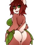  2018 animated anthro breasts butt cervine clothing elora female green_eyes looking_at_viewer mammal open_mouth simple_background solo spyro_the_dragon tailwag tolsticot video_games white_background 