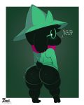  big_butt black_fur blackwhiplash bottomless butt caprine clothed clothing deltarune eyewear fur girly glasses goat hair hat male mammal ralsei scarf smile thick_thighs video_games wide_hips young 