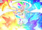  absurdres blue_eyes bracelet frilled_skirt frills genius_form gloves heterochromia highres jewelry kamen_rider kamen_rider_build kamen_rider_build_(series) magical_girl otokamu precure red_eyes rider-tan skirt solo white_gloves white_hair 