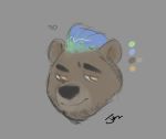  anthro bear bluehair fur greenhair mammal overweight pinkpunk95 simple_background solo 
