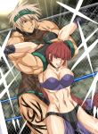  bangs blunt_bangs collar muscle purple_eyes red_hair shidou_ryuu tagme taroimo_(00120014) 