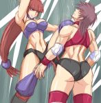  bangs blunt_bangs collar muscle purple_eyes red_hair shidou_ryuu tagme taroimo_(00120014) 