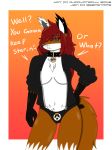  anthro breasts canine chest_tuft clothed clothing collar djcoyoteguy female fox hair jen mammal navel red_eyes red_hair thick_thighs tuft underwear 