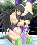  2girls amoh_jun black_hair blue_eyes long_hair multiple_girls muscle original shimamoto_utako tagme taroimo_(00120014) 