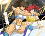  2girls fuyumi_natsuko miyao_tatsuko multiple_girls muscle original red_eyes red_hair tagme taroimo_(00120014) twintails 