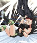  2girls black_hair blue_eyes long_hair multiple_girls muscle original shimamoto_utako tagme taroimo_(00120014) 