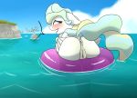  anus big_butt blush butt embarrassed equine female feral glue_(artist) hi_res inner_tube mammal my_little_pony pegasus pussy sea stuck text vapor_trail_(mlp) water wings 