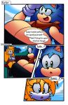  absurd_res anthro big_breasts breasts canine comic crossgender denizen1414 dialogue dreamcastzx1 english_text female fox hedgehog hi_res huge_breasts mammal miles_prower sonic_(series) sonic_the_hedgehog text text_box video_games 