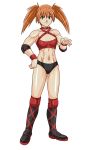  1girl miyao_tatsuko muscle orange_hair original red_eyes solo tagme taroimo_(00120014) twintails 