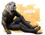  2018 amon-sydonai anthro clothing feline lion male mammal mane marbas muscular pants shirt solo symbol tank_top 