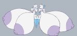  &lt;3 &lt;3_eyes alternate_species anthro areola big_breasts breasts dessert elfdrago eyes_closed female female/female food huge_breasts humanoid humanoidized hyper hyper_breasts ice ice_cream icicle nintendo nipples not_furry nude open_mouth pok&eacute;mon pok&eacute;mon_(species) purple_nipples simple_background smile snow vanilluxe video_games white_body 