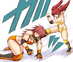  2girls miyao_tatsuko multiple_girls muscle original red_eyes red_hair tagme taroimo_(00120014) twintails 