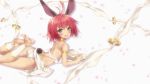  :d animal_ears ass back barefoot book bunny_ears bunny_girl bunny_tail green_eyes highres isekai_maou_to_shoukan_shoujo_dorei_majutsu lying official_art on_stomach open_book open_mouth red_hair smile solo sylvie_(isekai_maou_to_shoukan_shoujo_dorei_majutsu) tail tsurusaki_takahiro 