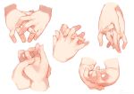  fingernails hands highres interlocked_fingers original ryota_(ry_o_ta) signature simple_background white_background 