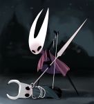  bdsm black_eyes blush bondage bottomless bound breasts caedere cloak clothed clothing dark_skin domination duo embarrassed female female/female female_domination hollow_knight hollow_knight_(species) hornet_(hollow_knight) needle nipples protagonist_(hollow_knight) pussy pussy_juice thread weapon 