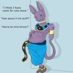  beerus belly big_belly bulge cat dablueguy dragon_ball dragon_ball_super dragon_ball_z erection feline fur male male_pred mammal post_vore purple_fur tenting tongue tongue_out vore 