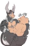  anthro belly big_belly canine dark-lunch dog horn houndoom male male_pred mammal nintendo pok&eacute;mon pok&eacute;mon_(species) post_vore simple_background video_games vore white_background 