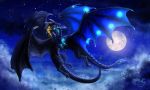  cloud dragon duo feral glowingspirit horn moon nidhoggr night outside scalie sky star starry_sky victus wings 