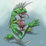  amphibian balls claws cum derp erection fin male masturbation murloc orgasm penis rrowdybeast scalie solo unshackled_fenrir video_games warcraft world_of_warcraft 