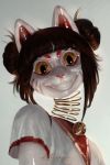  anthro bell cat clothing creepy cute feline female fur geisha hair looking_at_viewer mammal nightmare_fuel reykat smile solo spring 
