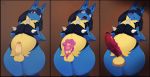  &lt;3 anthro balls black_fur blue_fur blush cock_transformation ditto duo fur honeycalamari looking_at_viewer lucario male male_focus nintendo nude penis pok&eacute;mon pok&eacute;mon_(species) red_eyes sawakyuri slightly_chubby solo_focus spikes surprise thick_thighs transformation uncut video_games yellow_fur 