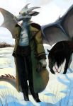  absurd_res berezina blue_scales dragon equine hi_res horse male mammal nusen scales scalie snow victorian wings winter 