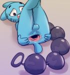  2018 anal_beads anus atrolux balls butt cartoon_network feline gumball_watterson legs_up male mammal sex_toy spread_butt spreading the_amazing_world_of_gumball 