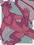  2018 anus claws deormynd digital_media_(artwork) dragon female feral horn presenting presenting_anus presenting_pussy pussy reptile scalie solo tongue tongue_out wings wyvern 