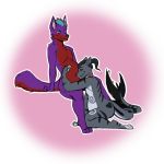  2018 anthro blue_eyes butt canine cute digital_media_(artwork) dog duo fish fox fur grey_fur hair hi_res husky invalid_tag kristof_hendricks long_tail male male/male male_pregnancy mammal marine mommajo mustelid otter piercing pregnant purple_fur red_fur rune_shadowclaw shark siamogale_melilutra simple_background smile white_fur 