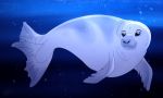  2017 absurd_res ambiguous_gender blue_eyes blue_theme bubble cool_colors crabeater_seal digital_drawing_(artwork) digital_media_(artwork) feral fin flippers full-length_portrait hi_res lighting looking_away maizey mammal marine muzzle_scabs overweight overweight_ambiguous pinniped portrait seal seldom_seen_species_sunday shadow side_view smile snout solo swimming tail_fin underwater water whiskers white_skin 