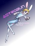  action_shot astrobun blonde_hair bodysuit clothing cute female flat_chested foxyverse fur gun hair lagomorph mammal mancoin purple_eyes rabbit ranged_weapon resheem short_hair skinsuit spacesuit tight_clothing weapon white_fur 