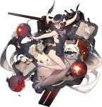  akira_(kadokawa) anchorage_water_oni angry black_hair full_body horns kantai_collection long_hair machinery official_art outstretched_arm pale_skin red_eyes resized shinkaisei-kan swimsuit torn_clothes transparent_background turret upscaled waifu2x 