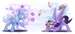  2018 angry cup cutie_mark duel duo equine female feral fight food friendship_is_magic hair horn magic mammal my_little_pony pancake simple_background trixie_(mlp) tsitra360 twilight_sparkle_(mlp) unicorn white_background winged_unicorn wings 