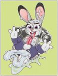  anthro balls clothed clothing crossgender cum cum_in_ass cum_inside dildo disney erection humanoid_penis judy_hopps lagomorph male mammal nipples penis rabbit rb sex_toy solo tongue tongue_out topless zootopia 