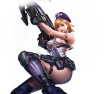  1girl alice_(contra) breasts contra contra:_rebirth gun large_breasts official_art smile weapon 
