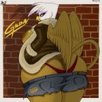  2018 aer0_zer0 anthro areola avian beak breasts butt clothing feathered_wings feathers female friendship_is_magic gilda_(mlp) gryphon hi_res my_little_pony nipples shadow solo underwear wings 