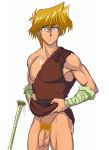  1boy aizenhower blonde_hair costume male_focus penis solo tagme undressing yu-gi-oh! 