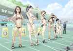  artist_request athlete bikini multiple_girls original outside sport sports_bra swimsuit tagme teenage 