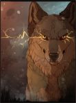  2014 ambiguous_gender brown_fur canine digital_media_(artwork) feral fur looking_at_viewer mammal maplespyder no_sclera solo wolf 