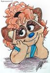  anthro clothed clothing coco_raccoon curly_hair cute eyelashes fan_character female hair lollidoodle00 mammal muppet muppets nightmonster123 procyonid raccoon simple_background smile solo the_muppet_show white_background 