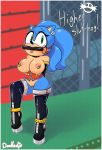  anthro bdsm big_breasts bit_gag blush bondage bound breasts butt clothed clothing crossgender digital_media_(artwork) doodle_dip female gag gagged gloves harness hedgehog mammal nipples petplay ponyplay pussy roleplay solo sonic_(series) sonic_the_hedgehog submissive text video_games 