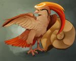  2014 ambiguous_gender avian beak digital_media_(artwork) feathered_wings feathers feral maplespyder nintendo pok&eacute;mon simple_background solo video_games wings 