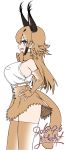  alternate_breast_size animal_ears artist_name belt blue_eyes bow bowtie breasts brown_gloves brown_hair brown_legwear brown_neckwear brown_skirt caracal_(kemono_friends) caracal_ears caracal_tail commentary_request cross-laced_clothes dated elbow_gloves extra_ears eyebrows_visible_through_hair flat_color from_side gloves hand_on_hip hatching_(texture) high-waist_skirt kemono_friends large_breasts long_hair looking_at_viewer shirt shirt_tucked_in signature simple_background skirt sleeveless sleeveless_shirt solo tail thighhighs very_long_hair white_background white_belt yoshida_hideyuki 