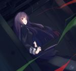  asagami_fujino bangs blue_dress breasts dress fate/grand_order fate_(series) gotou_(go_to_1014) japanese_clothes kara_no_kyoukai long_hair long_sleeves purple_hair red_eyes s-038 school_uniform solo type-moon 